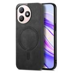 For Honor X50i+ Retro Magsafe Magnetic PU Back Cover Phone Case(Black)