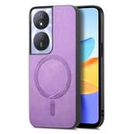 For Honor Play 50 Plus 5G Retro Magsafe Magnetic PU Back Cover Phone Case(Purple)