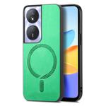 For Honor Play 50 Plus 5G Retro Magsafe Magnetic PU Back Cover Phone Case(Green)