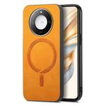 For Honor X50 Retro Magsafe Magnetic PU Back Cover Phone Case(Yellow)