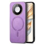For Honor X50 Retro Magsafe Magnetic PU Back Cover Phone Case(Purple)