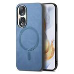 For Honor 90 Retro Magsafe Magnetic PU Back Cover Phone Case(Blue)