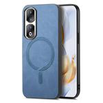 For Honor 90 Pro 5G Retro Magsafe Magnetic PU Back Cover Phone Case(Blue)