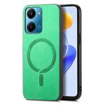 For Honor Play7T Retro Magsafe Magnetic PU Back Cover Phone Case(Green)
