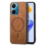 For Honor Play7T Retro Magsafe Magnetic PU Back Cover Phone Case(Brown)