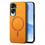 For Honor X50i Retro Magsafe Magnetic PU Back Cover Phone Case(Yellow)