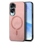 For Honor X50i Retro Magsafe Magnetic PU Back Cover Phone Case(Pink)