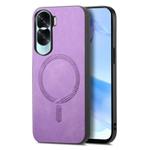 For Honor X50i Retro Magsafe Magnetic PU Back Cover Phone Case(Purple)
