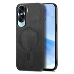 For Honor X50i Retro Magsafe Magnetic PU Back Cover Phone Case(Black)