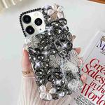 For iPhone 11 Pro Handmade Butterfly Diamond Inlay PC Phone Case(Black)