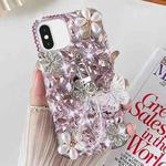 For iPhone XS Max Handmade Butterfly Diamond Inlay PC Phone Case(Pink)