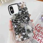 For iPhone XS Max Handmade Butterfly Diamond Inlay PC Phone Case(Black)