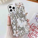 For iPhone 16 Pro Handmade Butterfly Diamond Inlay PC Phone Case(White)