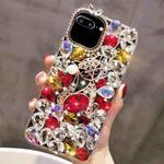 For iPhone 7 Plus / 8 Plus Handmade Bling Rhinestone Gemstone Fox PC Phone Case(Red)