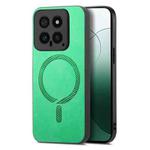For Xiaomi 14 Pro 5G Solid Color Retro Magsafe PU Back Cover Phone Case(Green)