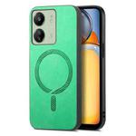 For Xiaomi Redmi 13C Solid Color Retro Magsafe PU Back Cover Phone Case(Green)