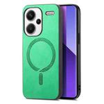 For Xiaomi Redmi Note 13 Pro+ Solid Color Retro Magsafe PU Back Cover Phone Case(Green)