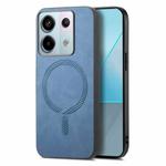 For Xiaomi Redmi Note 13 Pro 5G Solid Color Retro Magsafe PU Back Cover Phone Case(Blue)