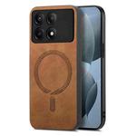 For Xiaomi Redmi K70E /Poco X6 Pro 5G Solid Color Retro Magsafe PU Back Cover Phone Case(Brown)