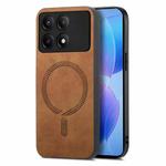 For Xiaomi Redmi K70 / K70 Pro 5G Solid Color Retro Magsafe PU Back Cover Phone Case(Brown)