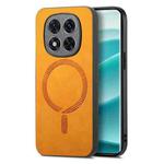 For Xiaomi Redmi Note 14 Pro+ 5G Solid Color Retro Magsafe PU Back Cover Phone Case(Yellow)