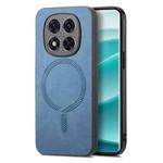 For Xiaomi Redmi Note 14 Pro+ 5G Solid Color Retro Magsafe PU Back Cover Phone Case(Blue)