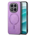 For Xiaomi Redmi Note 14 Pro+ 5G Solid Color Retro Magsafe PU Back Cover Phone Case(Purple)