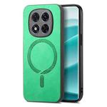 For Xiaomi Redmi Note 14 Pro+ 5G Solid Color Retro Magsafe PU Back Cover Phone Case(Green)