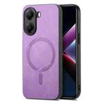 For Redmi Turbo 4 Solid Color Retro Magsafe PU Back Cover Phone Case(Purple)