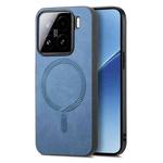 For Xiaomi 15 Solid Color Retro Magsafe PU Back Cover Phone Case(Blue)