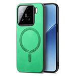 For Xiaomi 15 Solid Color Retro Magsafe PU Back Cover Phone Case(Green)