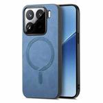 For Xiaomi 15 Pro Solid Color Retro Magsafe PU Back Cover Phone Case(Blue)