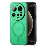 For Xiaomi 15 Ultra Solid Color Retro Magsafe PU Back Cover Phone Case(Green)