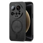 For Xiaomi 15 Ultra Solid Color Retro Magsafe PU Back Cover Phone Case(Black)