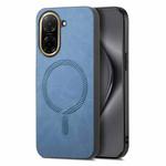 For Redmi A5 4G 171.7mm / Poco C71 Solid Color Retro Magsafe PU Back Cover Phone Case(Blue)