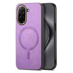 For Redmi A5 4G 171.7mm / Poco C71 Solid Color Retro Magsafe PU Back Cover Phone Case(Purple)