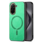 For Redmi A5 4G 171.7mm / Poco C71 Solid Color Retro Magsafe PU Back Cover Phone Case(Green)