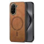 For Redmi A5 4G 171.7mm / Poco C71 Solid Color Retro Magsafe PU Back Cover Phone Case(Brown)