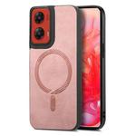 For Motorola Moto G Stylus 5G 2024 Retro Magsafe Magnetic PU Back Cover Phone Case(Pink)