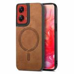 For Motorola Moto G Stylus 5G 2024 Retro Magsafe Magnetic PU Back Cover Phone Case(Brown)