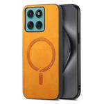 For Motorola Moto G Stylus 5G 2025 Retro Magsafe Magnetic PU Back Cover Phone Case(Yellow)