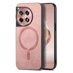 For OnePlus Ace 3 5G Solid Color Retro Magsafe PU Back Cover Phone Case(Pink)