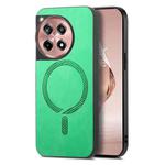 For OnePlus Ace 3 5G Solid Color Retro Magsafe PU Back Cover Phone Case(Green)