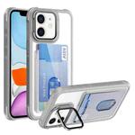 For iPhone 11 Card Bag Holder Acrylic Hybrid TPU Phone Case(White)