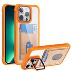 For iPhone 13 Pro Max Card Bag Holder Acrylic Hybrid TPU Phone Case(Orange)