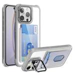 For iPhone 16 Pro Max Card Bag Holder Acrylic Hybrid TPU Phone Case(White)