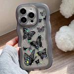 For iPhone 12 Pro Wave Edge Butterfly TPU Hybrid PC Phone Case(Black)