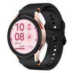 For Samsung Galaxy Watch FE 40mm Flat Sewing Design Silicone Watch Band(Black)
