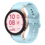 For Samsung Galaxy Watch FE 40mm Flat Sewing Design Silicone Watch Band(Light Blue)