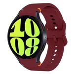 For Samsung Galaxy Watch 6 40 / 44mm Flat Sewing Design Silicone Watch Band(Wine Red)